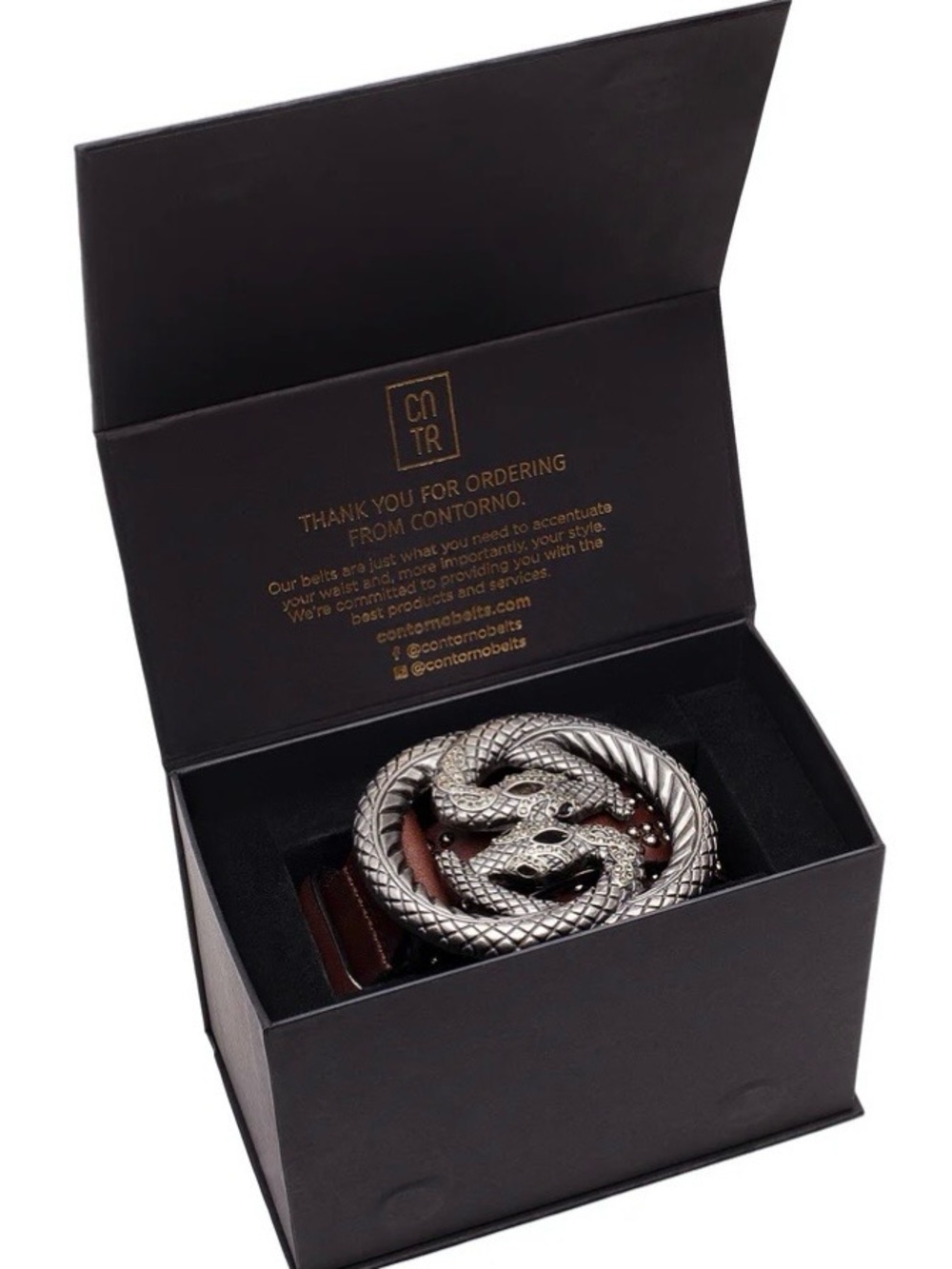 Contorno Snake Como Genuine Leather Belt NIB